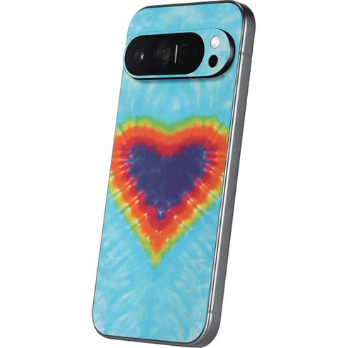Liquid Blue Tie Dye Heart Pixel 9 Pro XL Skin